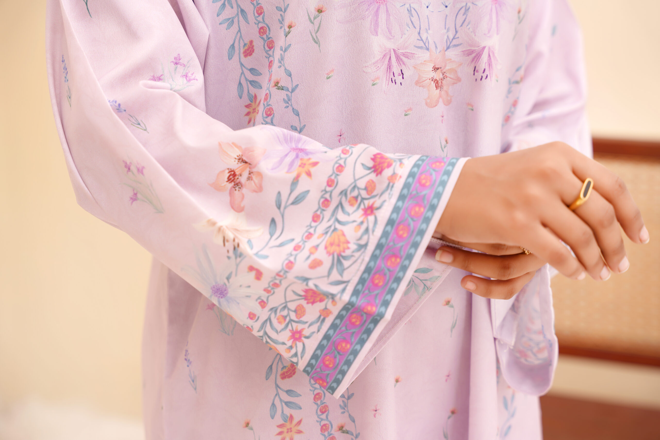 Lilac Dream Printed Lawn 2-Piece Elegant Pastel Summer Outfit - Image 8