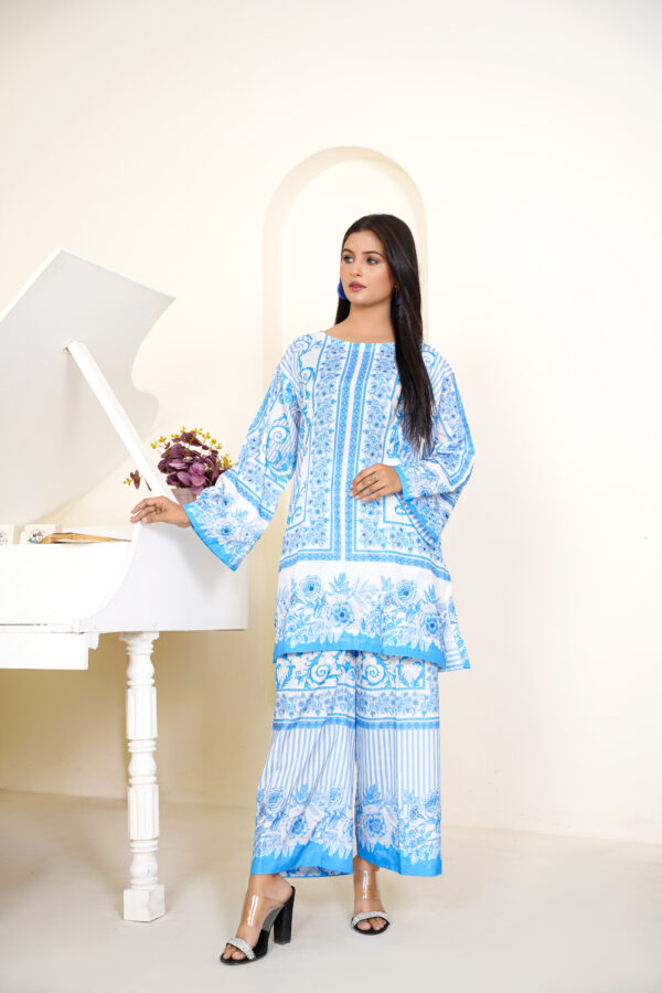Blue Blossom Silk Two-Piece Set