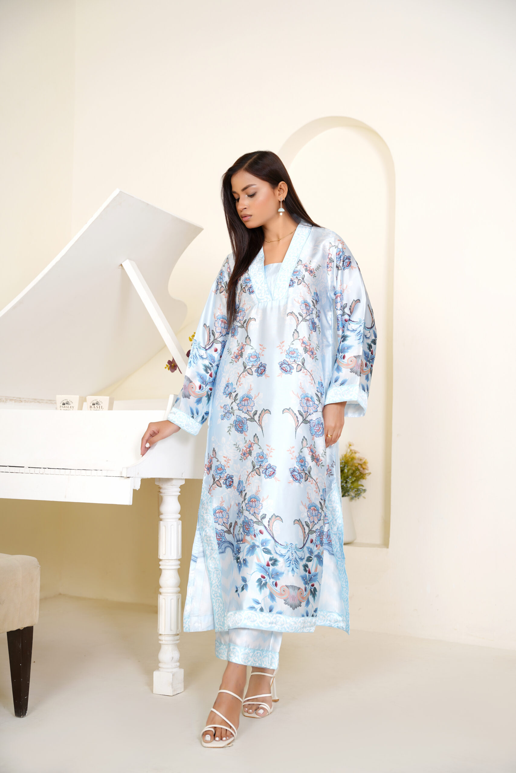Sky Garden Silk Two-Piece Set