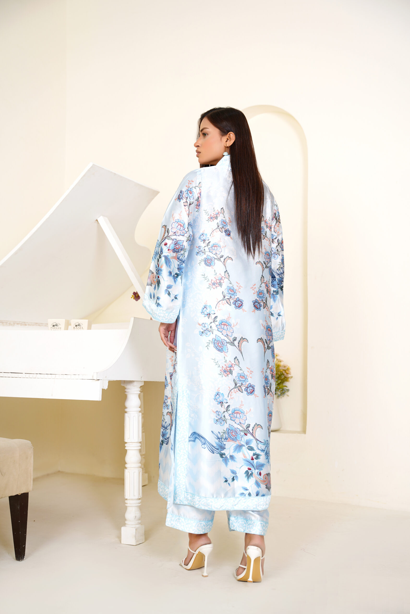 Sky Garden Silk Two-Piece Set - Image 3